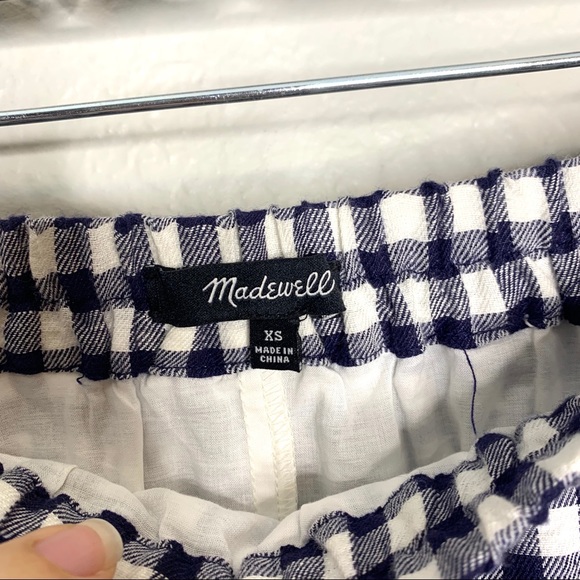 Madewell blue/white gingham tiered mini skirt xs - Picture 5 of 7